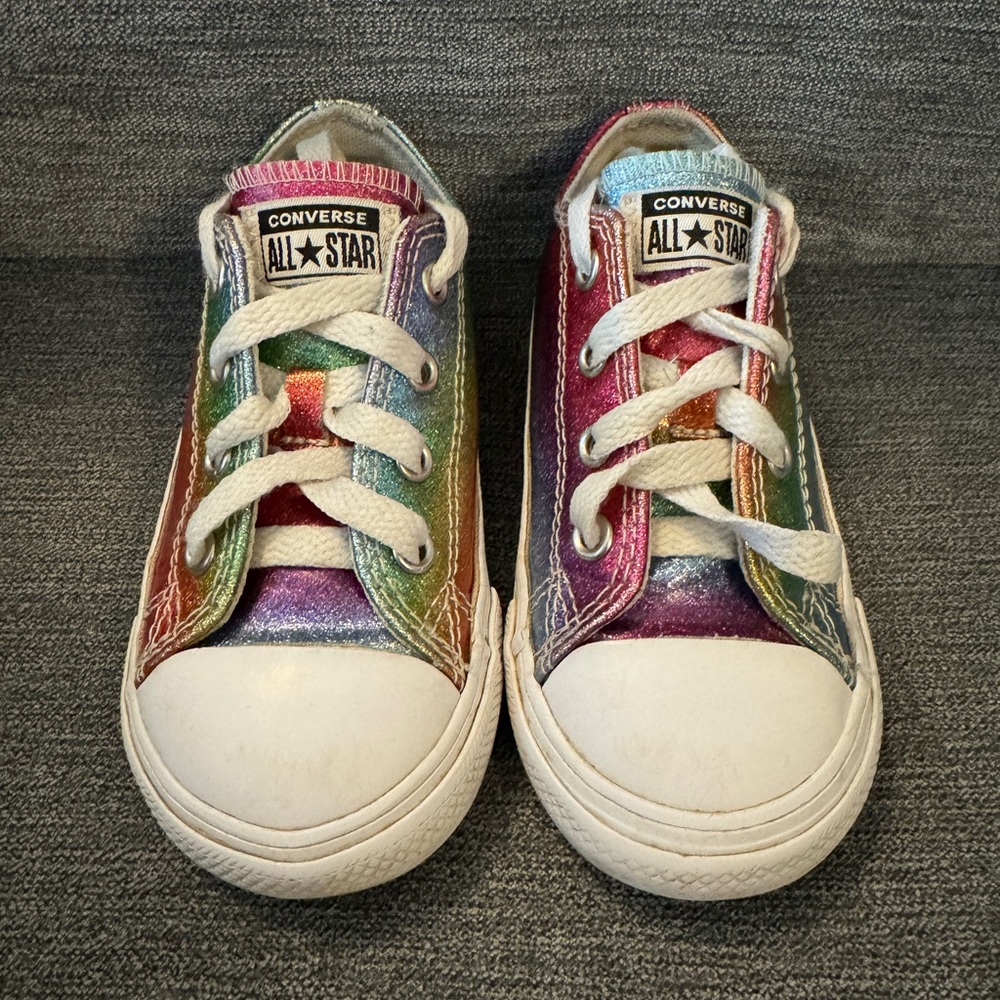 Converse Rainbow Glitter Low Shoes Toddler Size 7